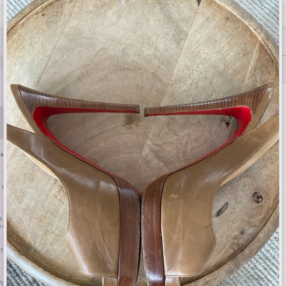 Christian Louboutin Peep Toe Slingback Platform 6" Heel  1" Platform - Picture 6 of 13